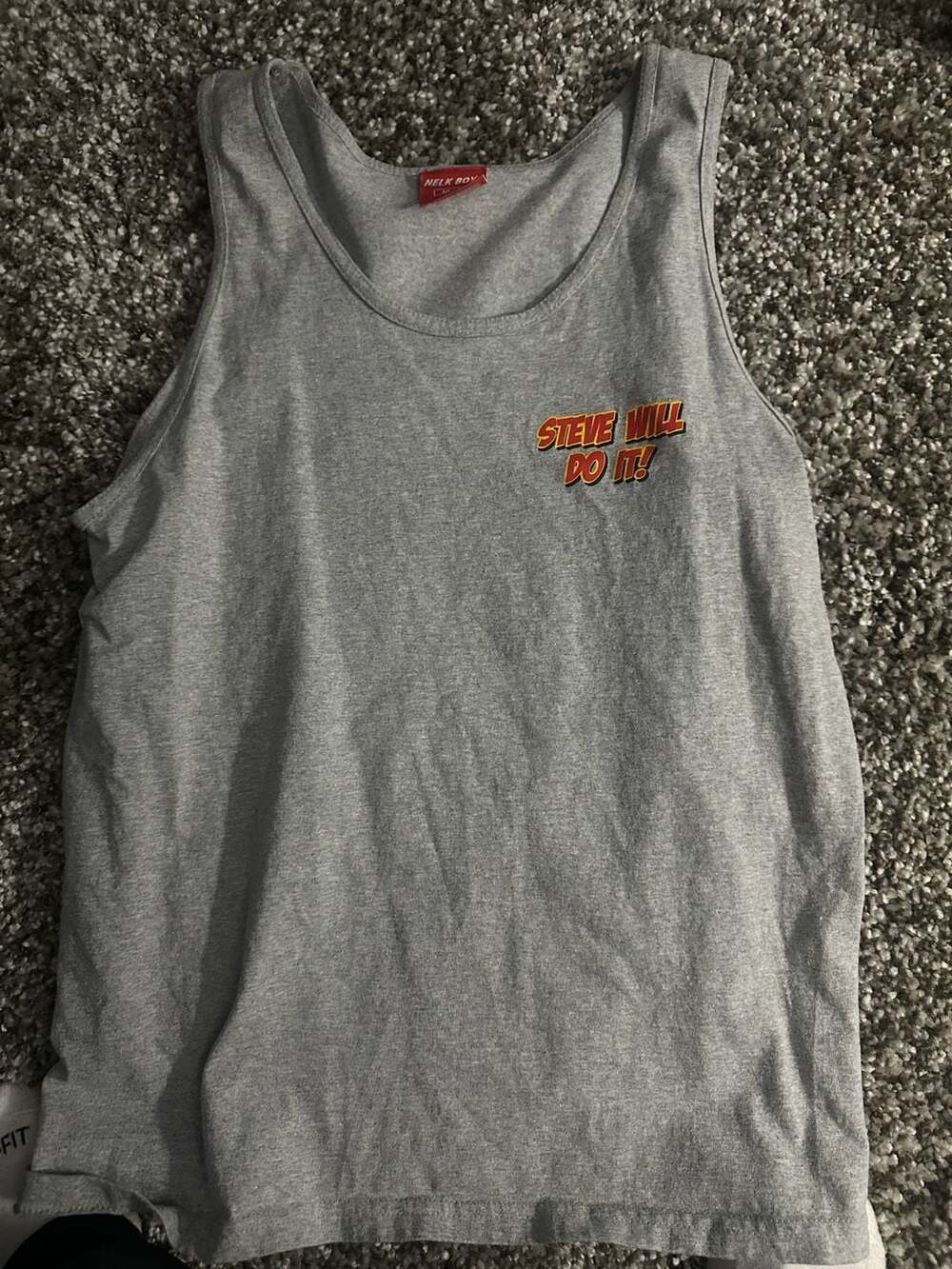 Nelk Boys Steve Will Do It Full Send Graphic Grey Tank Top Men's Size Medium